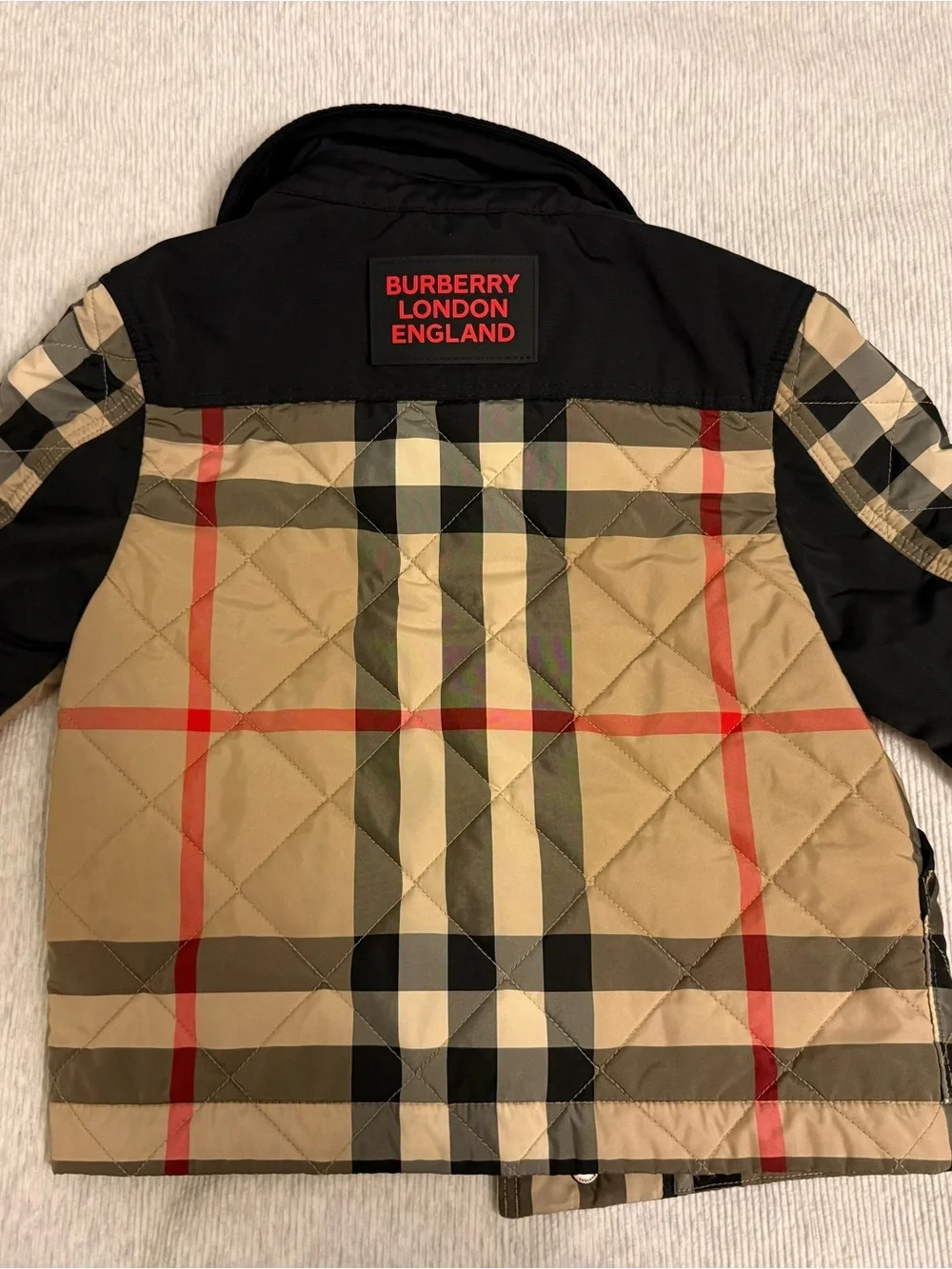 Classic Burberry Novacheck Quilted Kids Jacket - Beige/Black 4Y / 4T